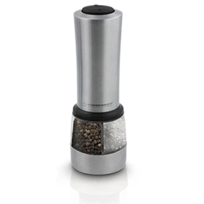 Afbeelding van Esperanza&#039;&#039;Cayenne&#039;&#039; 2 in 1 Elektrische peper/zout molen RVS