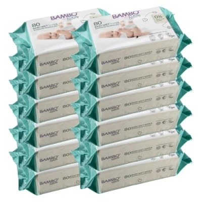 Afbeelding van Bambo Nature Baby vochtige doekjes (verpakking 12 x 80 inch)