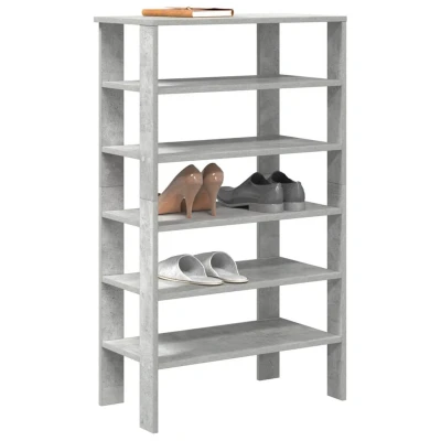 Afbeelding van Schoenenrek 61x32x105 cm bewerkt hout betongrijs