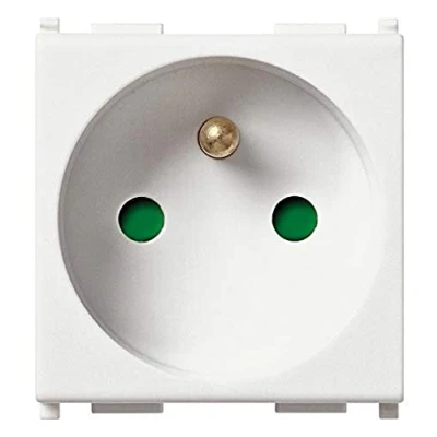 Afbeelding van Vimar 14212 stopcontact SICURY 2P+T 16 A, 250 V, Franse standaard, 2 modules, plana serie, wit