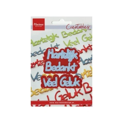 Afbeelding van Creatables stencil hartelijk bedankt #APR