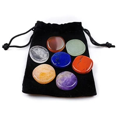 Afbeelding van WANGCL Set van 7 chakrastenen onregelmatige gepolijste stenen chakra helende kristallen voor Reiki Meditatie Yoga