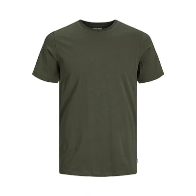 Image de JACK &amp; JONES T shirt uni à col rond pour homme, Vert (Olive Night/Slim), M