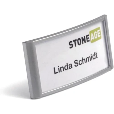 Afbeelding van Badge Durable 8540 classic met magneet 30x65mm zilvergrijs