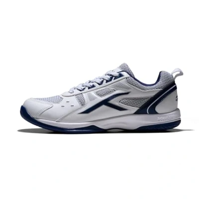 Afbeelding van Hundred Raze badmintonschoen voor heren en jongens (wit/marineblauw, maat: EU 40, UK 6, US 7) Materiaal: polyester, rubber Kussenbescherming