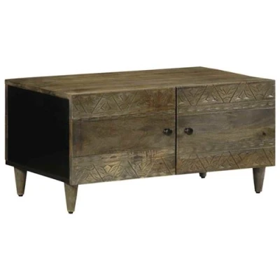 Afbeelding van vidaXL Salontafel 80x50x40 cm massief mangohout lichtgrijs