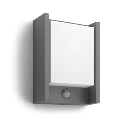 Afbeelding van Philips Arbour 8720169263833 LED buitenlamp met bewegingsmelder (wand) 3.8 W Antraciet