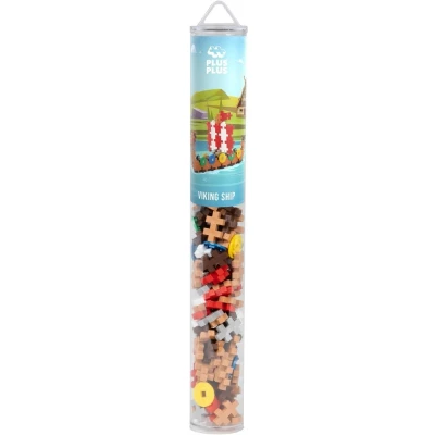 Afbeelding van Plus Vikingschip Tube Constructiespeelgoed Set Met Bouwstenen 100 Delige Bouwset Bouwspeelgoed Vanaf 3 Jaar