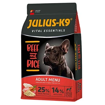 Afbeelding van Julius K9 Beef &amp; Rice Hondenvoer voor volwassen honden hondenbrokken op rund rijst basis geschikt alle rassen 12kg