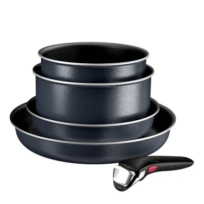 Afbeelding van Tefal Ingenio Enjoy 2 delige pannenset 22/28 cm + pannen 18/20 afneembare handgrepen geschikt voor inductie, titanium coating, Light Tech technologie, vaatwasmachinebestendig en ovenbestendig