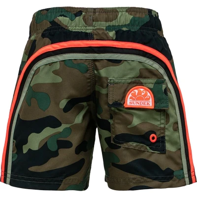 Afbeelding van Sundek elastic waist camo zwemshort groen II M