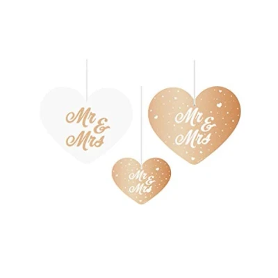 Afbeelding van Folat Hangdeco Hearts Wedding Rose Gold/5
