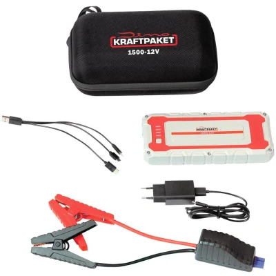 Afbeelding van Dino KRAFTPAKET Snelstartsysteem 12V 1500A 62.9Wh 136150 Starthulpstroom: 500 A Werklamp, Elektronische bescherming, Laadtoestandweergave, SOS signaallamp, 2x