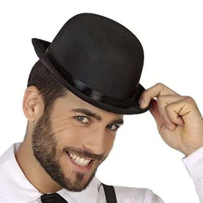 Afbeelding van Atosa Carnaval verkleed Bolhoed Charlie zwart polyester voor volwassenen Engelsman/gentleman/aristocraat