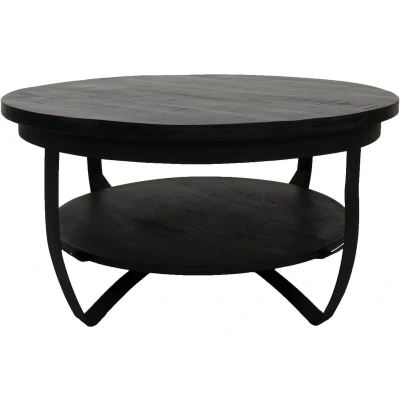 Afbeelding van Home67 Salontafel Cilamon 90 cm Zwart blad onderstel