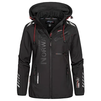 Afbeelding van Geographical Norway Softshellfuncties voor dames, buiten, waterdicht, sportief, zwart/zwart