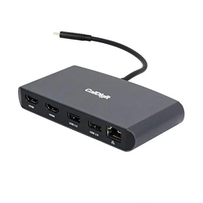 Afbeelding van CalDigit Thunderbolt 3 Mini Dock (HDMI 2.0) Draagbaar, busvoeding, 40Gbs, Dual 4K @ 60Hz, USB 3.0 en 2.0, GbE LAN. Compatibel met Mac PC (Dual HDMI