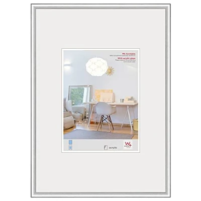 Image de cadre photo walther design argent 60 x 80 cm avec verre d’art, en plastique New Lifestyle KVX080S