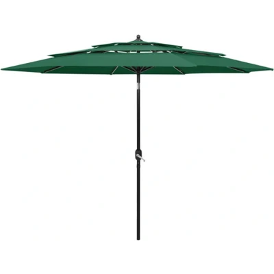 Afbeelding van Parasol 3 laags met aluminium paal m groen