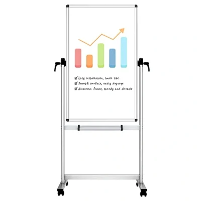 Afbeelding van VIZ PRO Dubbelzijdig magnetisch, draaibaar whiteboard, aluminium frame 1200 x 600 mm
