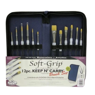 Image de ROYAL &amp; LANGNICKEL RSET KCSG SET DE PINCEAUX ERGONOMIQUES ARTISTE AVEC ÉTUI ZIPPÉ