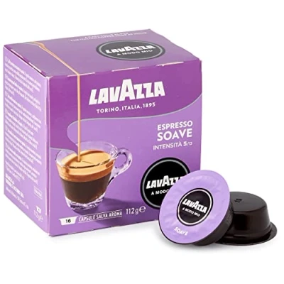 Image de Lavazza Cafe Espresso Soave Café Capsule A Modo Mio 100% Arabica Doux et Léger 16 Capsules Compatibles Mio®,16 Unité (Lot de 1)