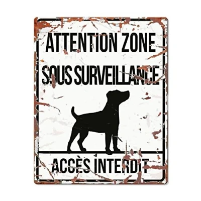 Afbeelding van D&amp;d Home Waakbord Hond Warning Sign Square Jack Russel F 20x25cm Wit 1st
