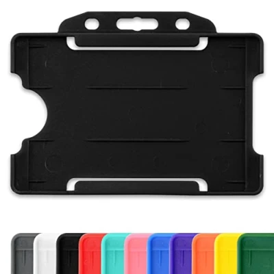 Afbeelding van CKB ltd 10x kaarthouder badgehouder pasjes badge badges naambadge houder kaarthouders naambadges plastic badgehouders etiket ov hoesje houders etiketten hardplastic Zwart