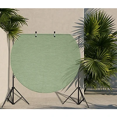 Afbeelding van the carpet Mistra robuust buitentapijt, modern, weerbestendig &amp; UV bestendig, voor balkon, terras en serre Maar ook geschikt de keuken, plat geweven, 160x160 round