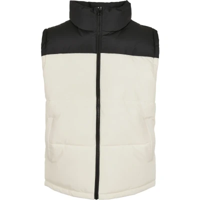 Afbeelding van Urban Classics Block Puffer VEST Bodywarmer, Heren, Maat: Medium, Black/whitesand