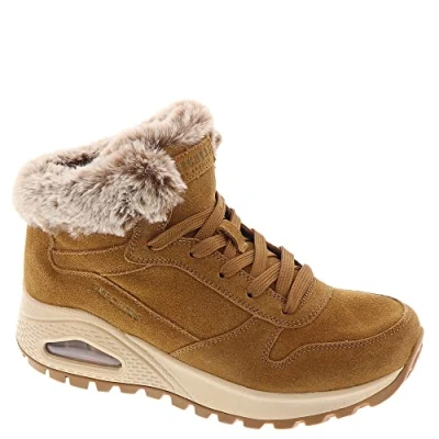 Afbeelding van Skechers UNO Rugged Wintriness Snowboots, Dames, Maat: 39, Cognac Veloursleer