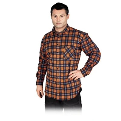 Afbeelding van REIS Kf Gpxxl beschermend flanellen overhemd, donkerblauw/oranje, maat XXL