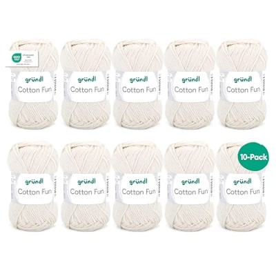 Afbeelding van Gründl Cotton Fun wol, katoen, ivoor, 27 x 11 7 cm, verpakking van 10 stuks