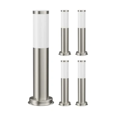 Afbeelding van ledscom.de 5 stuks padlicht/lichtklem/tuinlamp PORU voor buiten, IP44, 39 cm, roestvrij staal, 1 x E27 max. 40 W.