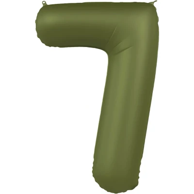 Afbeelding van Folat Folieballon Cijfer 7 Olive Green 86 cm