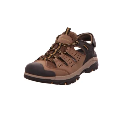 Afbeelding van Skechers Tresmen Outdoorsandalen, Heren, Maat: 42, Brown/black Imitatieleer/ textiel