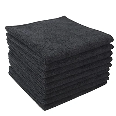 Afbeelding van Microvezeldoeken, zwart, theedoeken, super absorberend en dik, huishoudelijke Schoonmaakdoeken, microfiber, keukenreinigingsdoeken, multifunctioneel Afstoffen, 30 cm x cm, 9 stuks