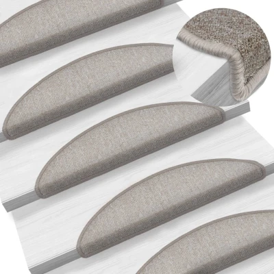 Afbeelding van 15 st Trapmatten 56x17x3 cm taupe
