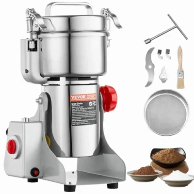 Image de VEVOR Moulin à Épices Commercial 500 g Grains Électrique Haute Vitesse