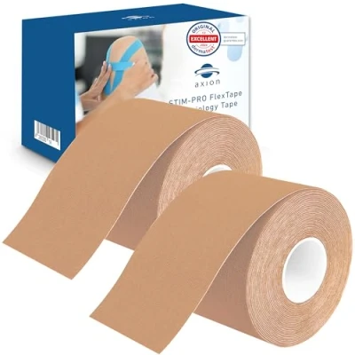 Afbeelding van axion® Kinesiologie sporttape 2 delige set Rollen van 5mx5cm Huidkleurig Waterdicht