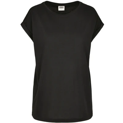 Afbeelding van Urban Classics Extended Shoulder TEE Tshirt basic, Dames, Maat: XS, Black
