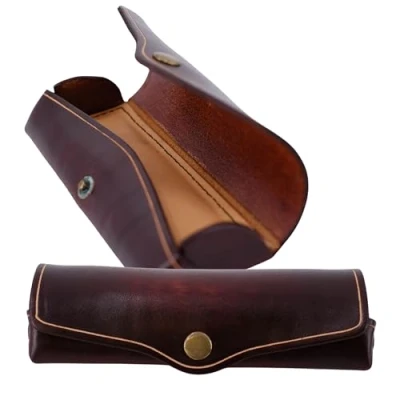 Afbeelding van Brillenkoker MIKA bruin zadelleer 16x3x8cm