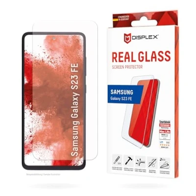 Afbeelding van Displex Real Glass Premium Screenprotector met Applicator voor Samsung Galaxy S23 FE Transparant