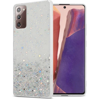 Afbeelding van Cadorabo Hoesje geschikt voor Samsung Galaxy NOTE 20 in Transparant met Glitter Beschermhoes van flexibel TPU silicone fonkelende glitters Case Cover Etui