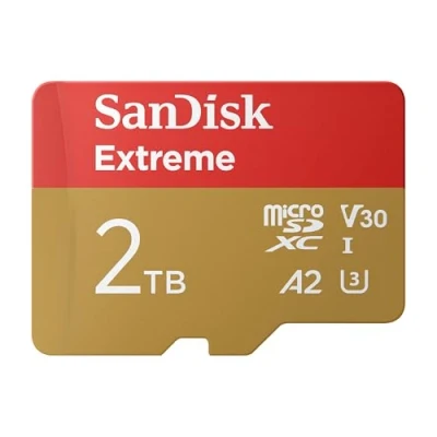 Image de SanDisk Extreme Carte mémoire flash (adaptateur microSDHC SD inclus(e)) 2 To A2 / Video Class V30 UHS I U3 microSDXC