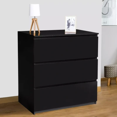 Image de Commode 3 tiroirs TOMI bois noir