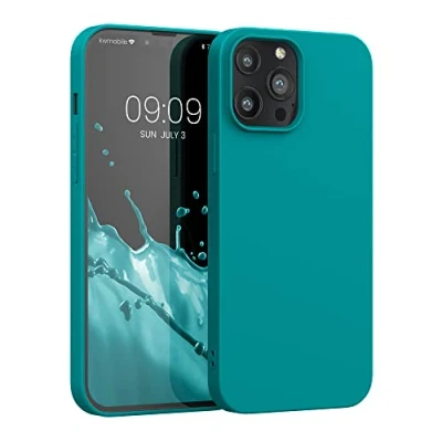 Afbeelding van kwmobile telefoonhoesje geschikt voor Apple iPhone 13 Pro Max Hoesje smartphone Back cover in azuurblauw