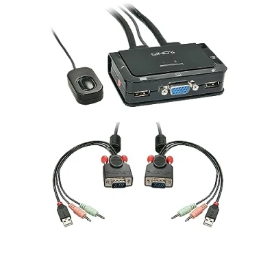 Afbeelding van LINDY Switch KVM Compact VGA USB 2.0 &amp; Audio 2 poorten