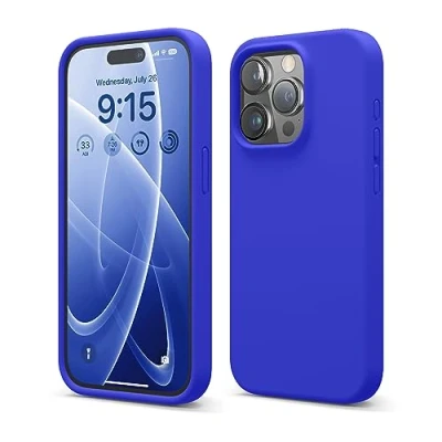 Afbeelding van elago Liquid siliconen hoes, compatibel met iPhone 15 Pro, premium siliconen, volledige bescherming [4 laagse schokbestendige structuur], zachte microvezelvoering