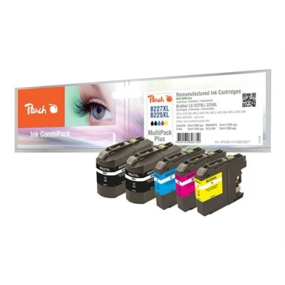 Image de Peach Multi Pack Plus de 5 noir, jaune, cyan, magenta compatible cartouche d&#039;encre (alternative pour : Brother LC 225XLC, 225XLM, 225XLY, 227XLBK) pour DCP J4120DW, MFC J4420DW, J4620DW, J46